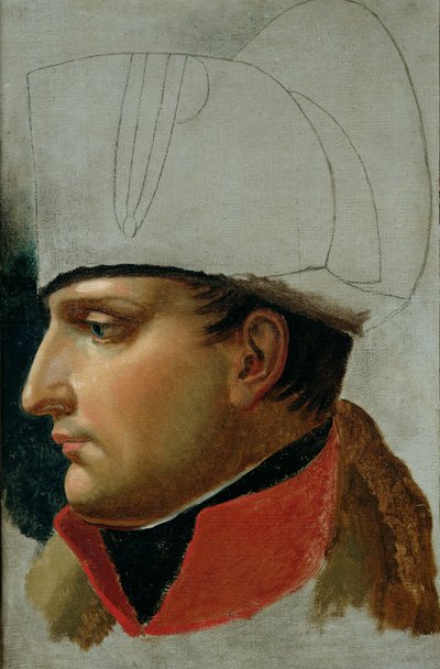 Unfinished Portrait of Napoleon I formerly attributed to Jacques Louis David by Anne Louis Girodet de Roucy Trioson